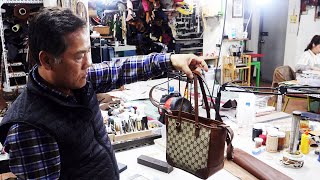 process of turning an old Gucci bag into a new one. Korean bag remodeling master