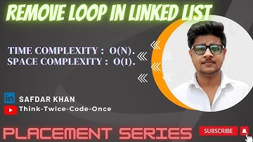 RemoveLoopInLinkedList|LinkedList|GFG|Java|PlacementPreparationSeries|FullExplnWithCode|SafdarKhan|