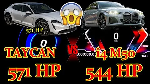 Electrifying Showdown: Porsche Taycan 4S Cross Turismo (571 HP) vs. BMW i4 M50 (544 HP)"