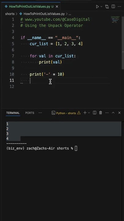 Using The Unpack Operator In Python #python #code #programming - YouTube