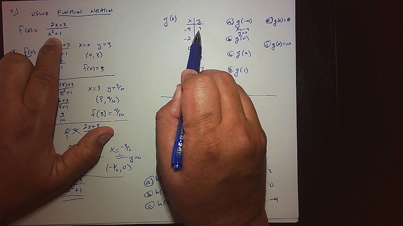 Section 7 1 More Practice Using Function Notation - YouTube