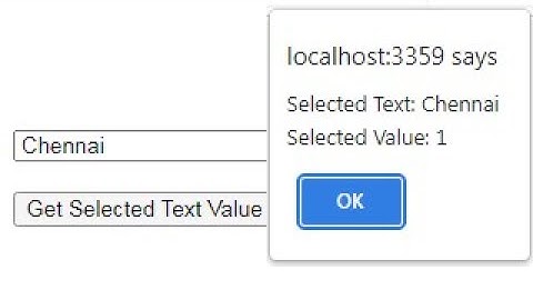 Get selected Text and Value of ASP Net DropDownList using JavaScript