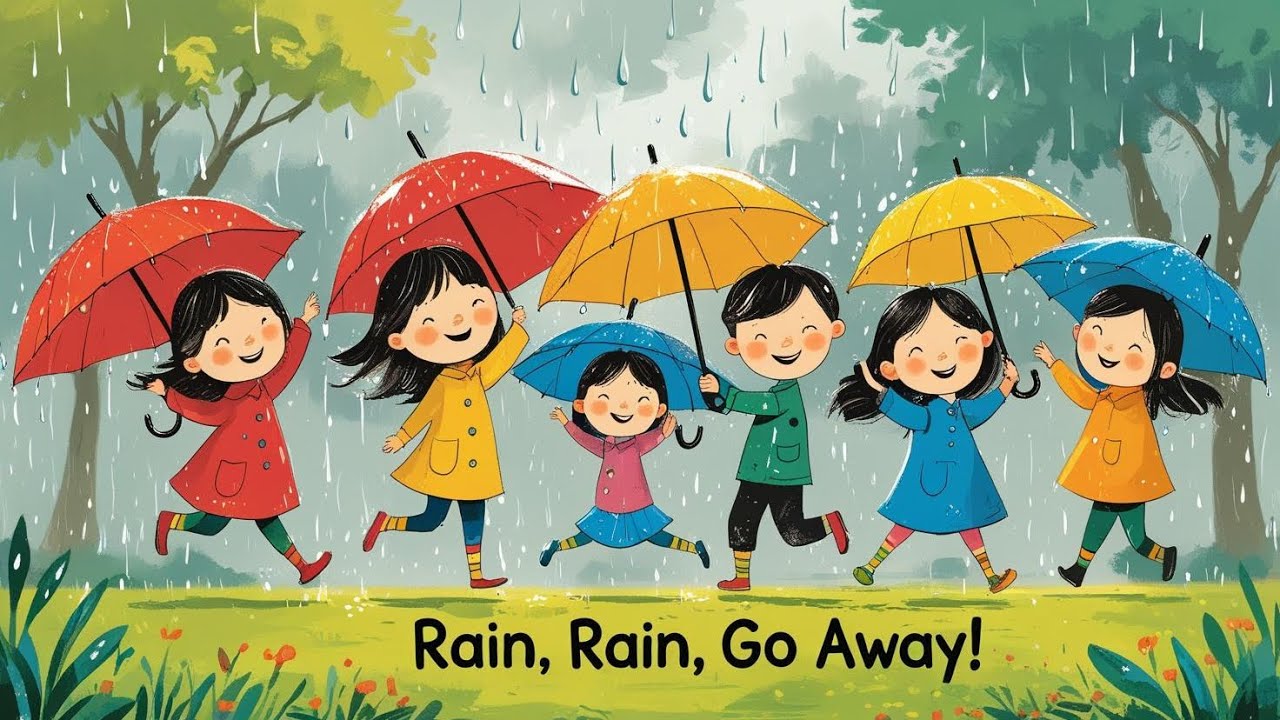 🌧 Rain Rain Go Away | Fun Kids Nursery Rhyme with Umbrellas 🌈 - YouTube