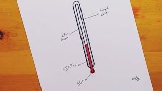 رسم المحرار 1 || مقياس الحرارة || drawing of thermometer || clinical thermometer drawing
