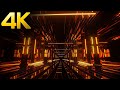 4k TV Abstract Square Gold color Party Light Tunnel Relaxing Sci-fi light Screensaver Loop Animation