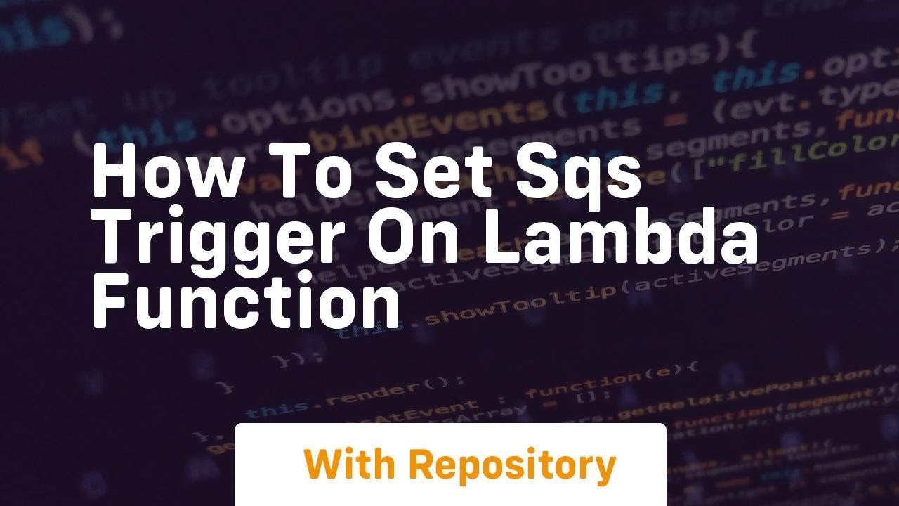 how to set sqs trigger on lambda function - YouTube