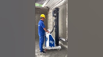 The process of automated wall plastering with a modern machine