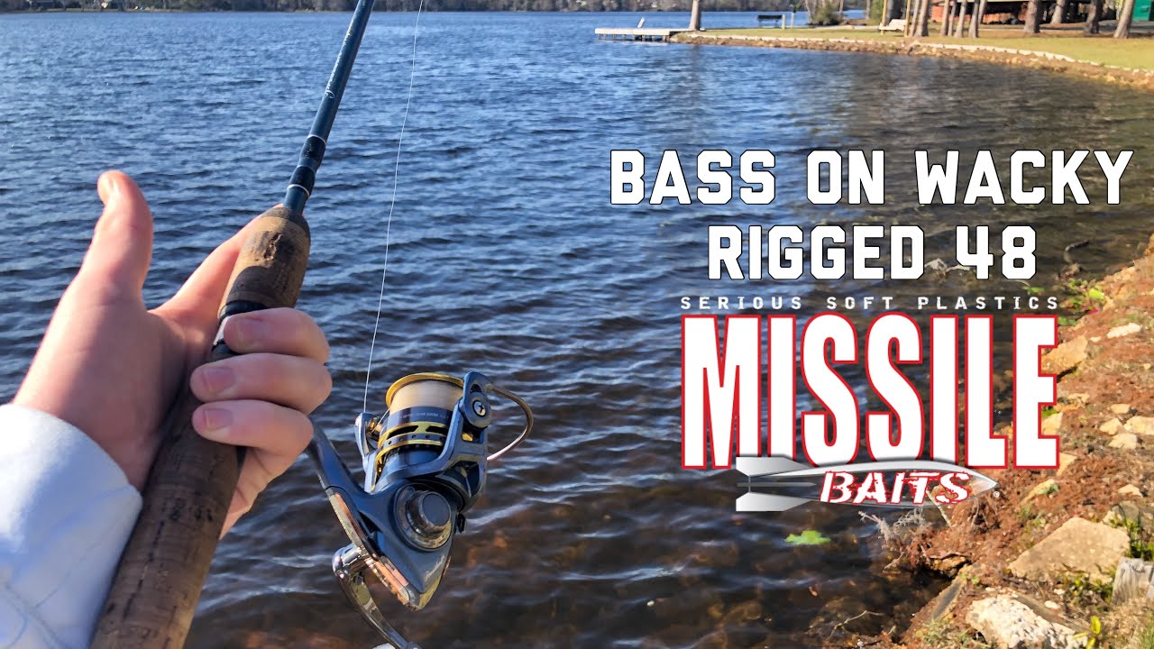 Catching Largemouth Bass on a Wacky Rigged Missle Baits 48 YouTube