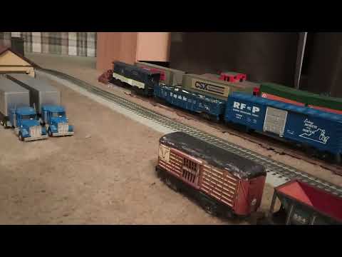 my 7 car passenger train with new Amtrak passenger car in the consist