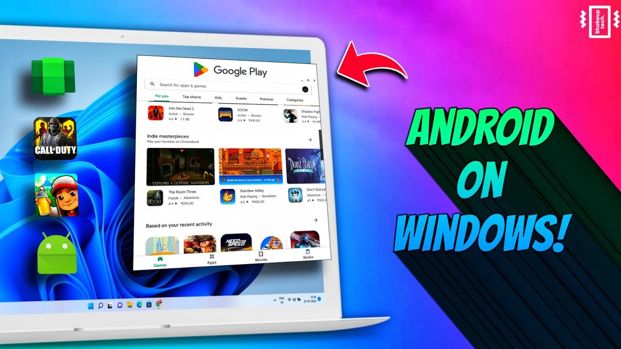 Finally!! Installed WSA with google play store on my 8 year old laptop. It  chuggs a lot lol. : r/Windows11
