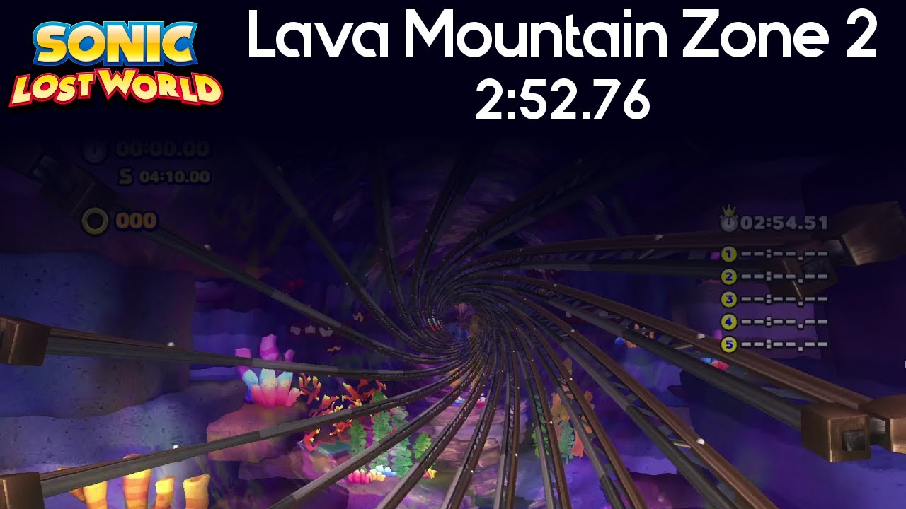Sonic Lost World - Lava Mountain Zone 2 Speedrun - 2:52.76 - YouTube