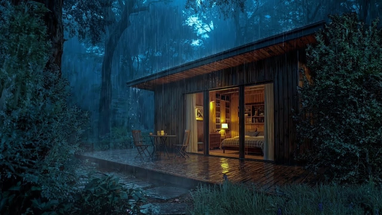 Thunderstorm Rain ASMR on Tin Roof 🌧️ Calming Night Sounds for Deep Sleep