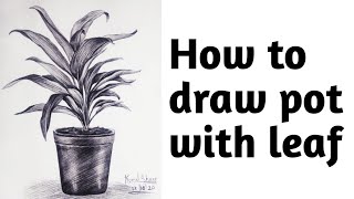 How to draw pot with leaf ? Tutorial on still life drawing ||