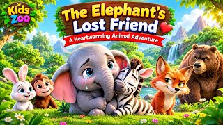 The Elephant’s Lost Friend 🐘🦓 | A Heartwarming Animal Adventure | Kids Zoo story 