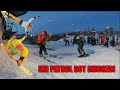 Insane snowball fight  ski patrol hit closing day boreal  overstoked 80s shred