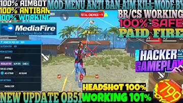 OB51 HACK ✅ Free Fire Headshot Hack 👽 Free fire Mod Menu Apk Autokill + fly Hack FF Panel Hack ✅❤️💯