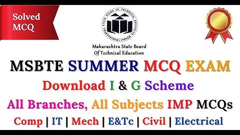 Download MSBTE Online MCQ EXAM IMP Question Bank All Branches All Subjects | MSBTE Exam Study Tips