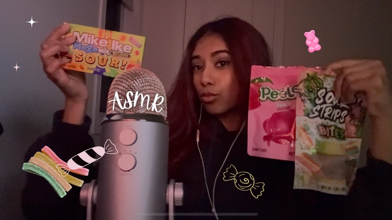ASMR eating candy 🍬 (close up mouth sounds and whispers) - YouTube