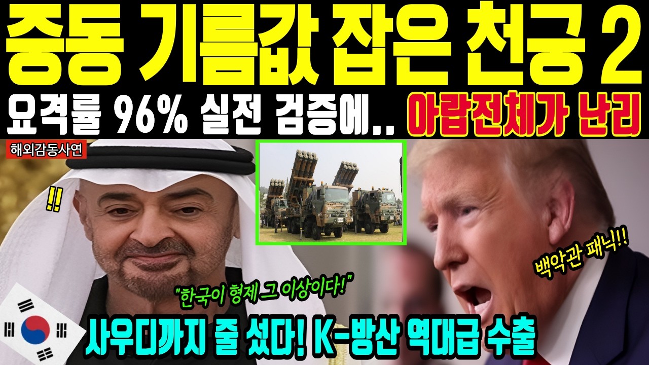 [해외감동사연] 명중률 96% 압도적인 기록! 페트리어트 압살한 천궁-II 위엄에 UAE국왕 ‘원유 600만 배럴 즉시 보답   #k방산 #사우디 #아크부대