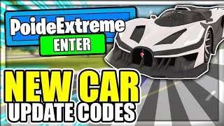 ALL NEW *POIR EXTREME CAR* UPDATE CODES! Vehicle Legends Roblox