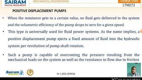 Lecture Video 1_ 17ME72_Fluid Power Systems_Module 2_Introduction to pumps_ Dr C ANIL KUMAR