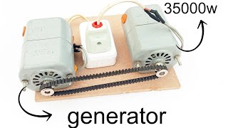 I rewind 220v.35000w.free energy generator with 2 sewing 🪡🧵 machine motor