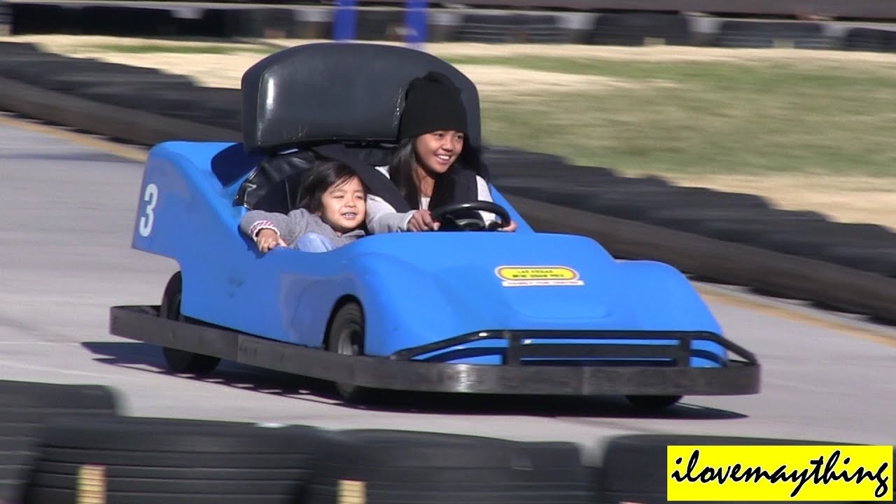 Hulyan, Maya and their Cousins are riding a GO KART - Outdoor GO KART - YouTube