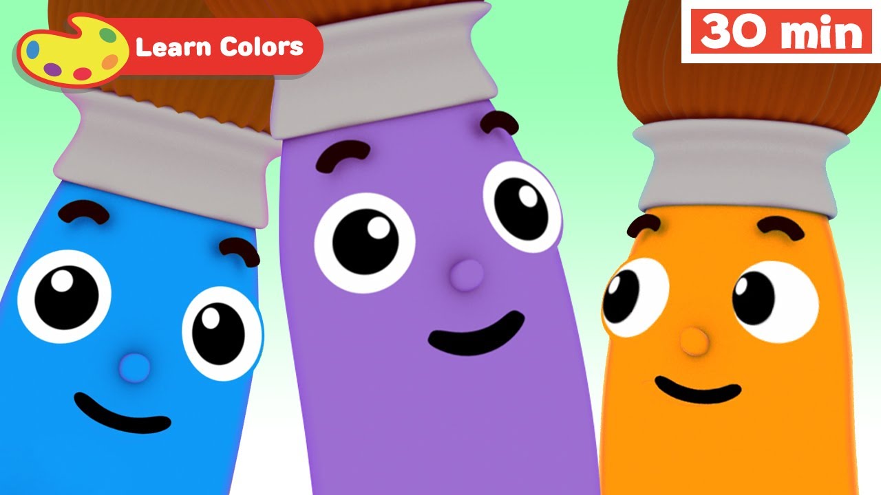 Learn Colors for Babies w Petey the Paintbrush | First Words for Kids