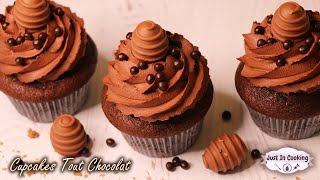 ❀ Recette des Cupcakes de Pâques Tout Chocolat, Cœur Praliné ❀