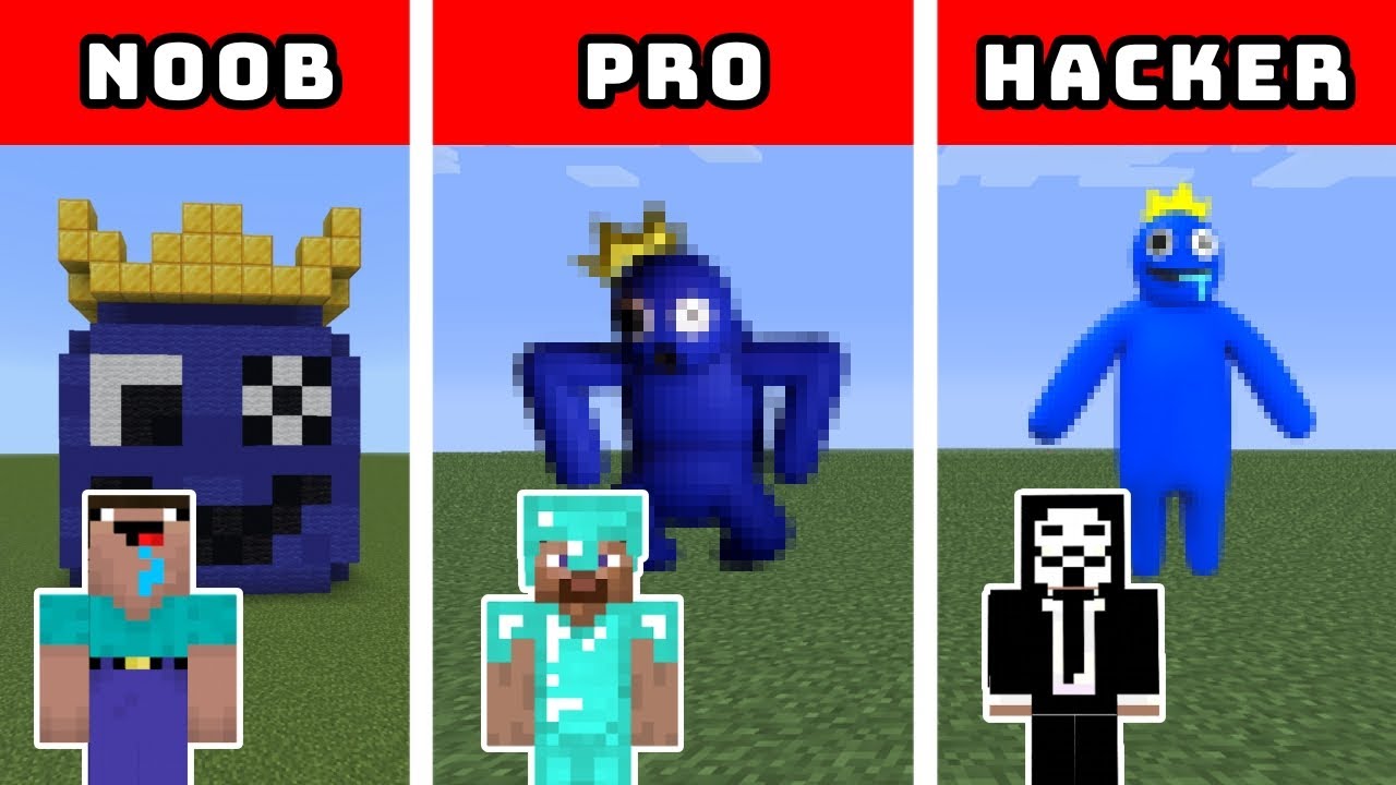 BLUE Rainbow Friends Minecraft Build Challenge #minecraft