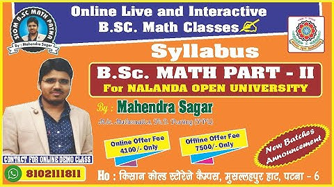 B.Sc Math Part-2 Syllabus Nalanda Open University