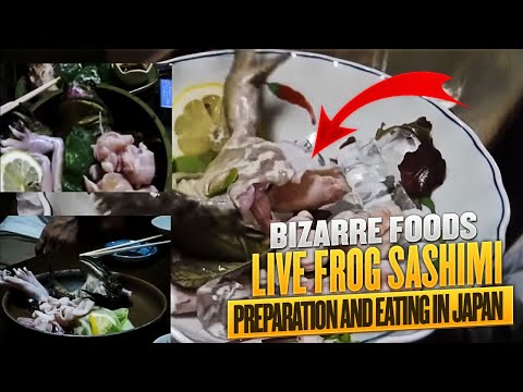 Live Frog Sashimi Preparation and Eating in Japan