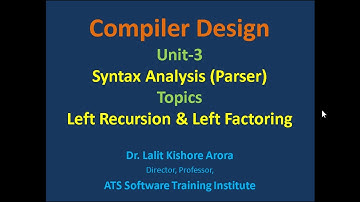 Compiler Design - Left Recursion and Left Factoring