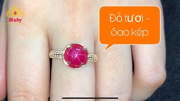 Đỏ tươi - Sao kép - Trong | Nhẫn ruby sao lục yên Tuyệt Đẹp - IRUBY