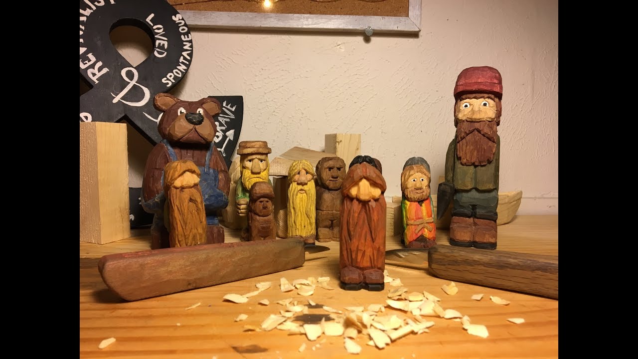 Carving a Crazy Bearded Guy