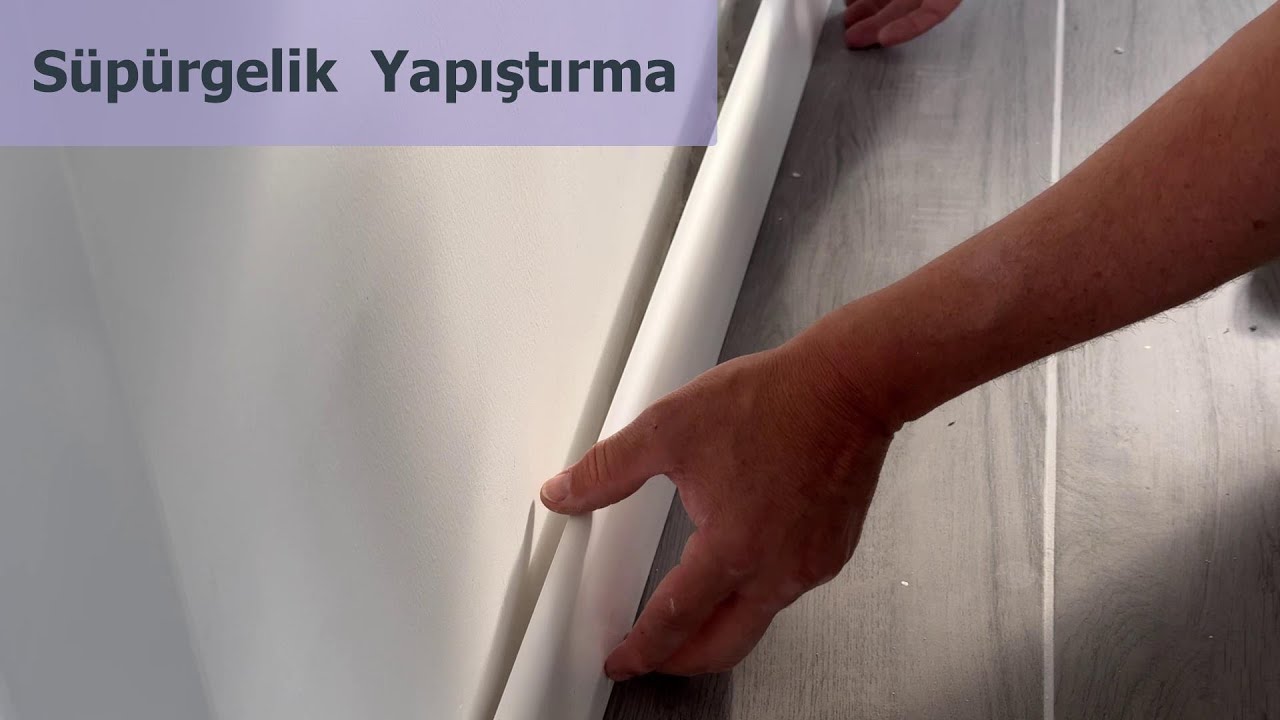 Süpürgelik nasıl takılır çivisiz yapıştırma tekniği ile montaj - YouTube