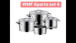 Bộ nồi 4 món WMF Aparto vung kính 16/16/20/24cm [hàng Đức]