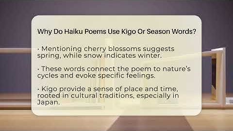 Why Do Haiku Poems Use Kigo Or Season Words? - The Prose Path