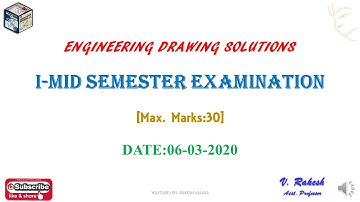 Kitsw Engineering drawing MSE-1(06/03/2020) Question paper with solutions