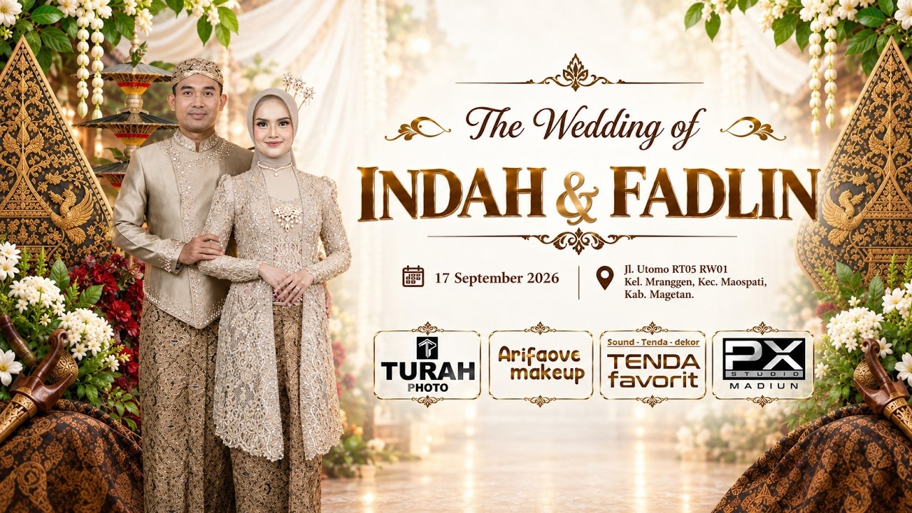 Wedding INDAH & FADLIN | Jl Utomo RT05/01 Mranggen Maospati Magetan | 17Sept26