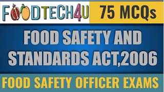 Food Safety and Standards Act, 2006|MCQs|Part -1|Food Safety Officer Exams|