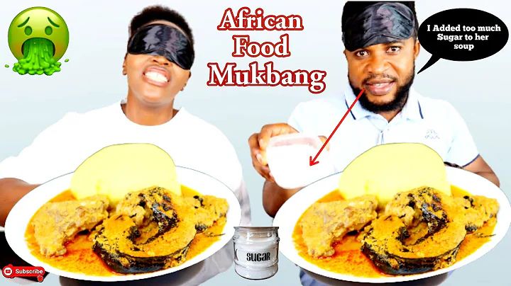 I ADDED TOO MUCH SUGAR ON MY WIFE'S SOUP MUKPRANK | FUFU AND EGUSI SOUP MUKBANG | AFRICAN FOOD