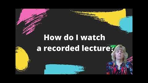 Watching Recorded Lectures using Zoom
