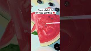 Comment 🍉 if you love watermelons! #art #artshorts #shorts #paintingprocess #artprocess #watermelon