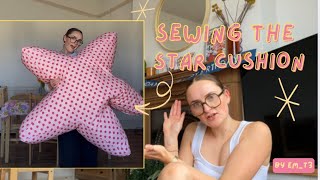 Making a STAR FLOOR CUSHION | follow along sew with me  