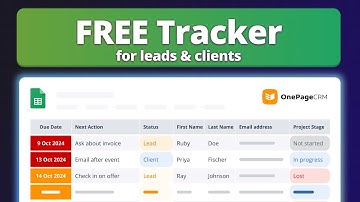 Free Lead Tracker & Client Tracker | Best Tracking Spreadsheet Template in Google Sheets
