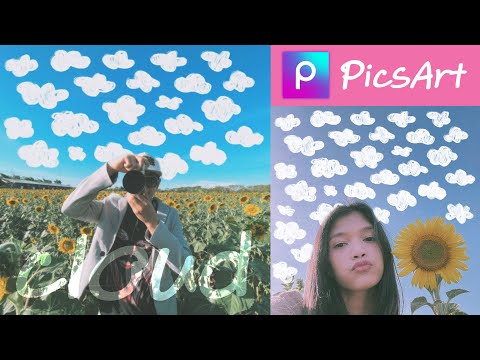 PicsArt Cloud  สอน แต่ง รูป เพิ่มน้อง น้องก้อนเมฆ แบบน่ารักๆ