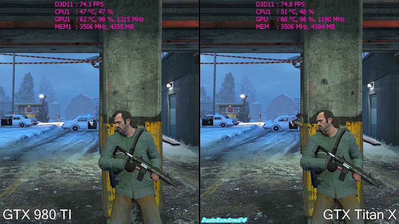 GTA 5 GTX 980 TI Vs GTX Titan X Frame Rate Comparison