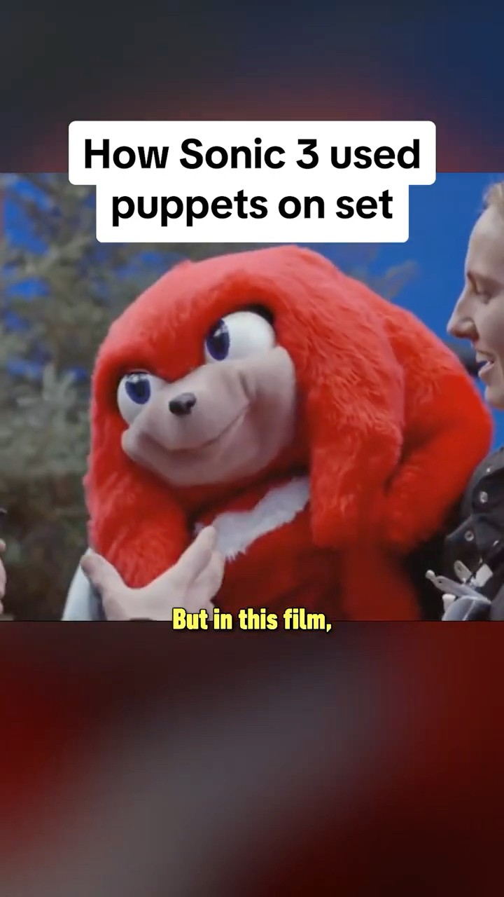 Sonic 3 puppeteers do their own Sonic \u0026 Knuckles voices on set! #sonicmovie3 #puppet #puppeteer