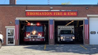 Screaming Q & Air Horn! - Thomaston, ME Engine 3 & Ambulance Responding to Propane Odor at Walmart